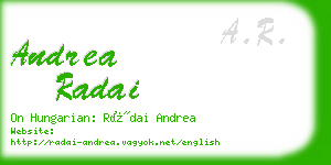 andrea radai business card